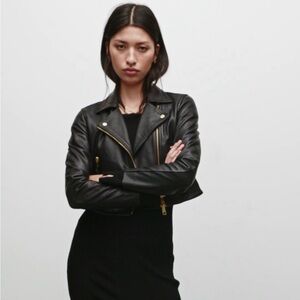 All Saints Elora Biker Lamb Leather Jacket